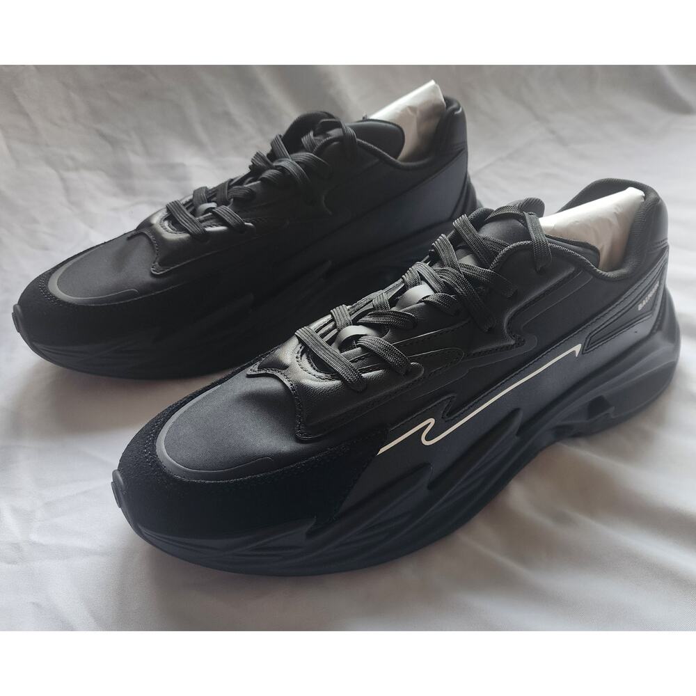 Balmain Black Sneakers with White Side Accent